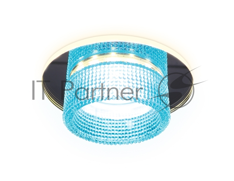 Светильник Ambrella light TN351 CH/BL хром/голубой GU5.3+3W (LED COLD) D95*45