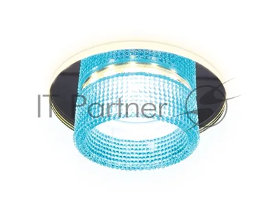 Светильник Ambrella light TN351 CH/BL хром/голубой GU5.3+3W (LED COLD) D95*45