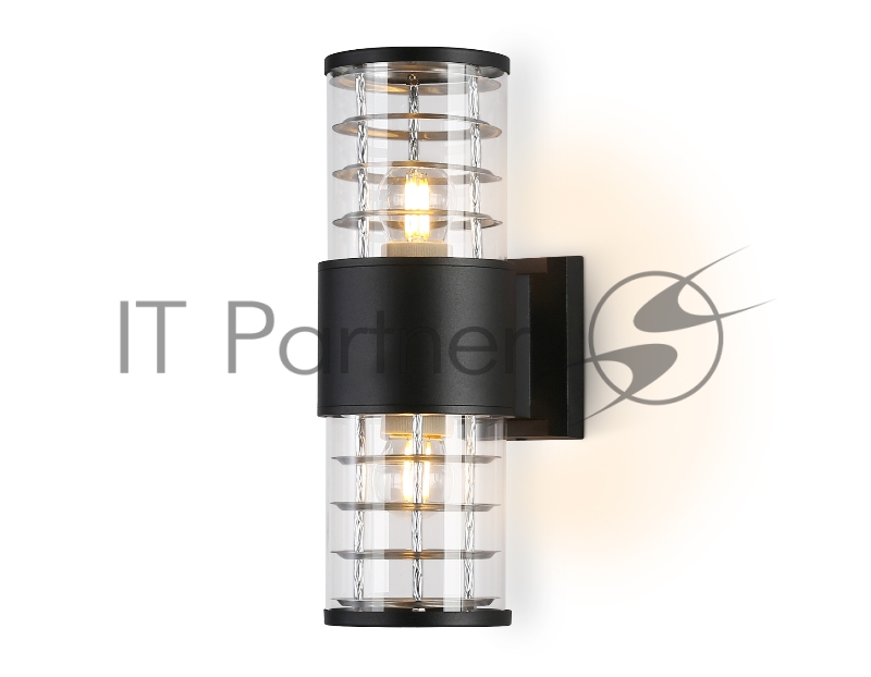Светильник Ambrella light ST2525/2 BK/CL черный/прозрачный IP54 E27/2 max 40W 305*110*155