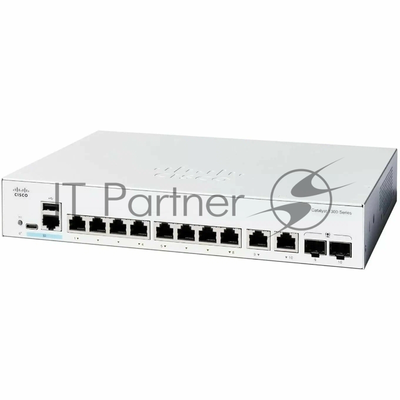 Коммутатор Cisco C1300-8T-E-2G, 8×1 Гбит/с + 2×1 Гбит/с Combo (RJ45/SFP), управляемый