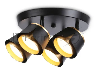 Светильник Ambrella light TN71243/4 BK/GD черный/золото GX53/4 D250*147