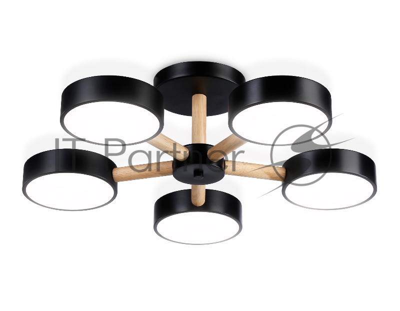 Светильник Ambrella light FL4828/5 BK черный 3000K-6400K 65W D580*160 (ПДУ ИК)