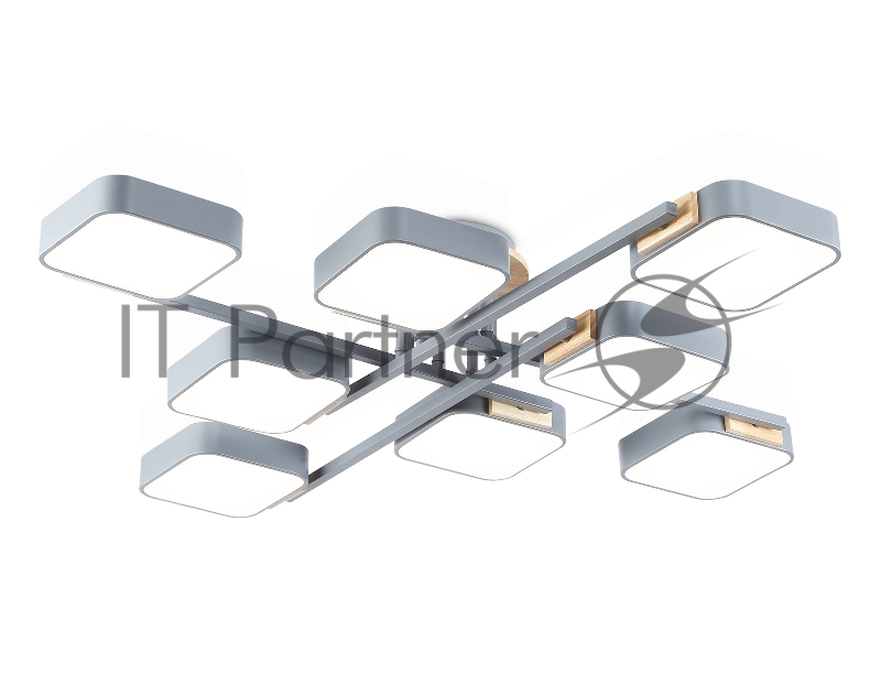 Светильник Ambrella light FL4889/8 GR/WD серый/дерево 144W 3000-6000K 960*960*160 (без ПДУ)