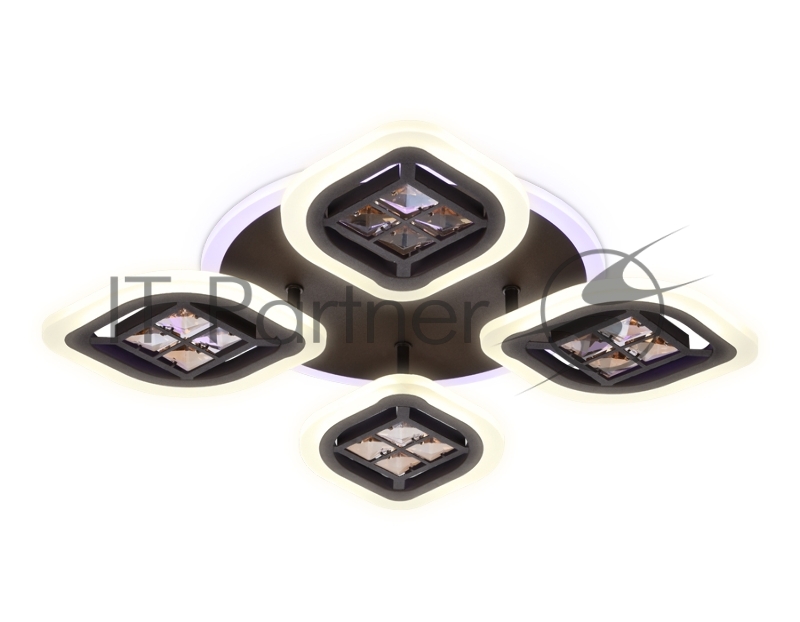 Светильник Ambrella light FA281/4 CF/TI кофе/янтарь 69W 530*530*80 (ПДУ РАДИО 2.4G)
