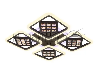 Светильник Ambrella light FA287/4 CF/TI кофе/янтарь 116W 750*750*80 (ПДУ РАДИО 2.4G)