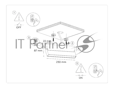 Светильник Ambrella light TA1821 BK черный LED 12W 4200K 230*22*87