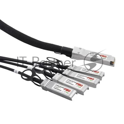 Кабель FIBO FT-Q40-4S10-DAC5m QSFP+ to 4SFP+ DAC модуль, медный кабель Belden, 5 метров