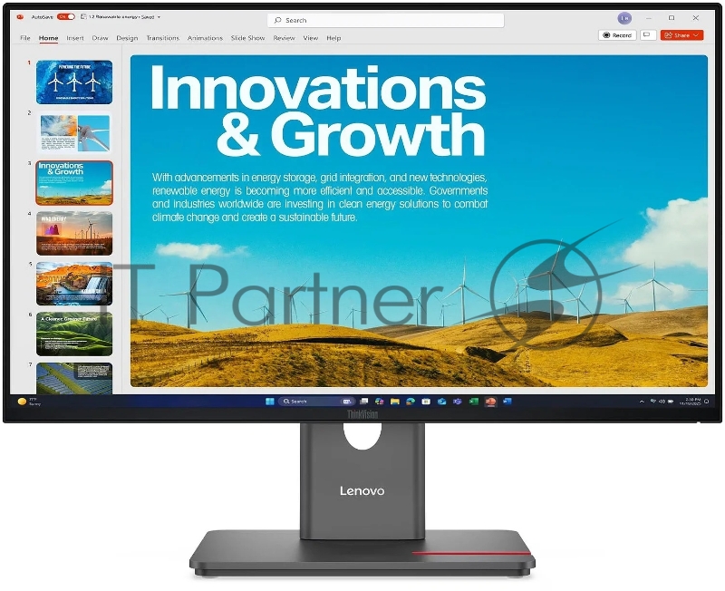 Монитор 23.8" Lenovo P24qd-40 IPS 2560x1440, 120 Гц, 4 мс, 16:9, HDR10, 300 кд/м², HDMI 2.1, DisplayPort 1.4, USB-A, USB-C (140 Вт), Ethernet, KVM, Flicker Free, Low Blue Light, четырехсторонний безрамочный дизайн, регулировка по высоте, поворот на 90 градусов, черный