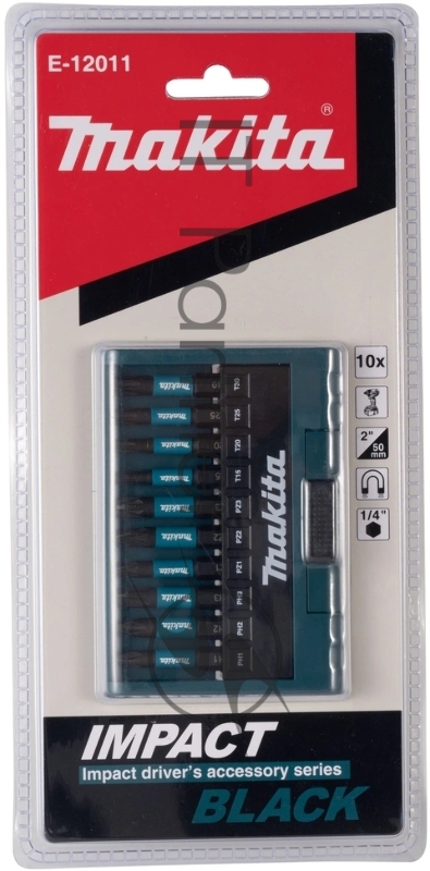 Набор бит Makita Impact Black (E-12011) по каф/керамогр/стек (10пред.) для шуруповертов