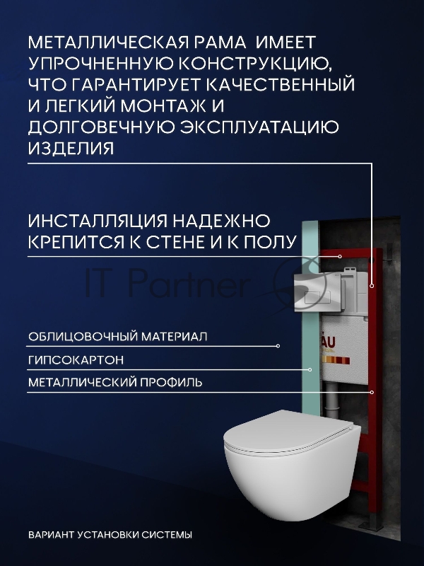 Комплект BAU 6 в 1: инсталляция BAU PRO для подвесного унитаза, унитаз подвесной безободковый торнадо обратного потока Bau Dream 52х36 Hurricane-5, сиденье быстросъемное микролифт, кнопка смыва BAU Hotel , хром
