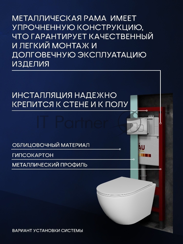 Комплект BAU 6 в 1: инсталляция BAU PRO для подвесного унитаза, унитаз подвесной безободковый торнадо обратного потока Bau Dream 52х36 Hurricane-5, сиденье быстросъемное микролифт, кнопка смыва BAU Soul, хром