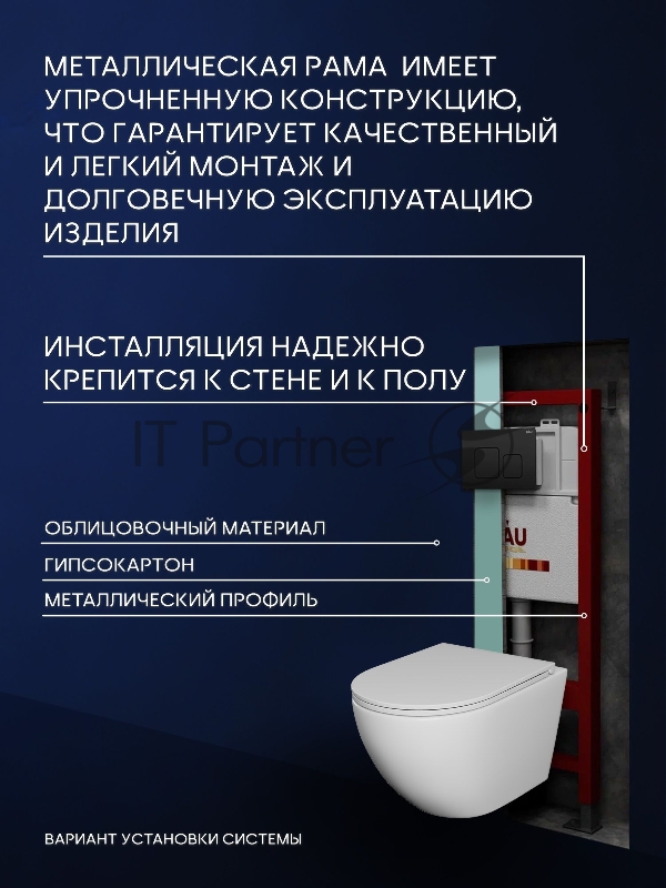 Комплект BAU 6 в 1: инсталляция BAU PRO для подвесного унитаза, унитаз подвесной безободковый торнадо обратного потока Bau Dream 52х36 Hurricane-5, сиденье быстросъемное микролифт, кнопка смыва BAU Soul, черная матовая