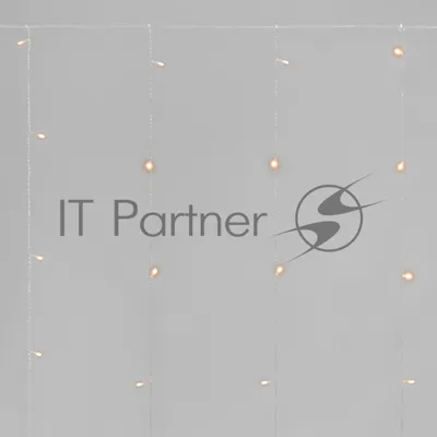Занавес 1,5x1,5м 64 LED ТЕПЛЫЙ БЕЛЫЙ прозрачный ПВХ IP20 свечение с динамикой 220В не соединяется, с контроллером NEON-NIGHT