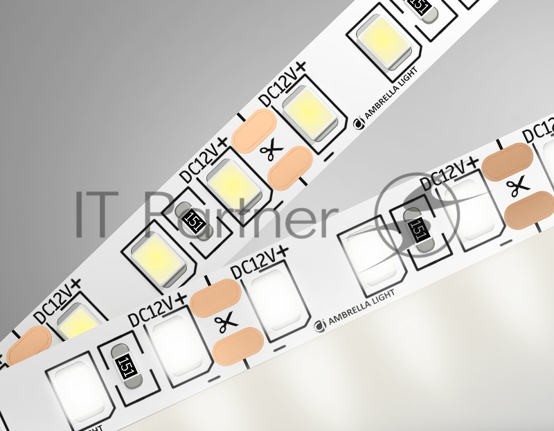 Светодиодная лента GS1102 2835 120Led/ 9.6W m/ 12V IP20 4500K/ 5000*8*1.2mm (2 конт.)