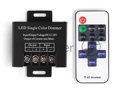 Контроллер диммер GS11051 30A 12V 360W/ 24V 720W (ПДУ Радио 2.4G CR2025)