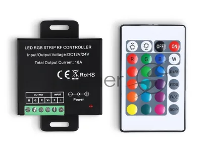 Контроллер GS11301 RGB 18A 12V 216W/ 24V 432W (ПДУ Радио 2.4G CR2025)