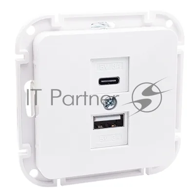 Механизм роз. Type-C+USB 3А серия АСТРУМ, белый (РП5-6562)