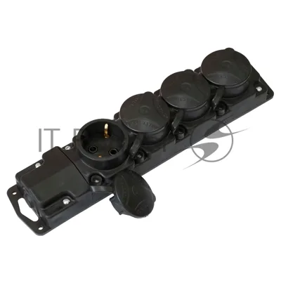 Розетка Bylectrica Роз. 4-местн. каучук с земл. 16А 250В IP44 (Р16-467)