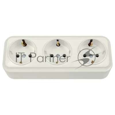 Розетка Bylectrica Роз. 3-местн. ОУ с земл. серия ВАРИАНТ, (РА16-0162 бежевый)