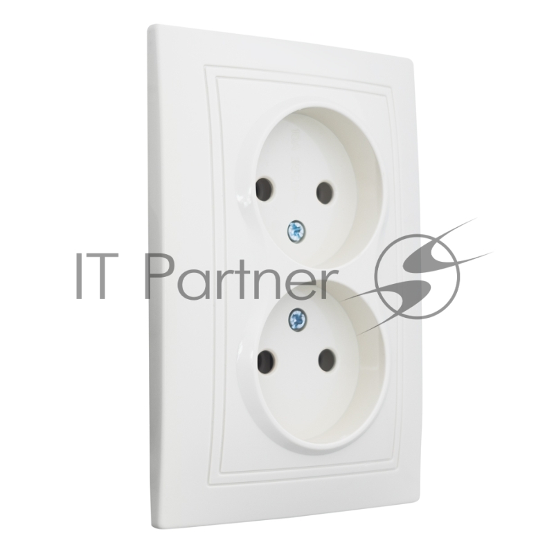 Розетка 2П двойная скрытой установки 16А 250В IP20,слоновая кость (керамика) "Дельта" General