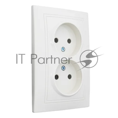 Розетка 2П двойная скрытой установки 16А 250В IP20,слоновая кость (керамика) "Дельта" General