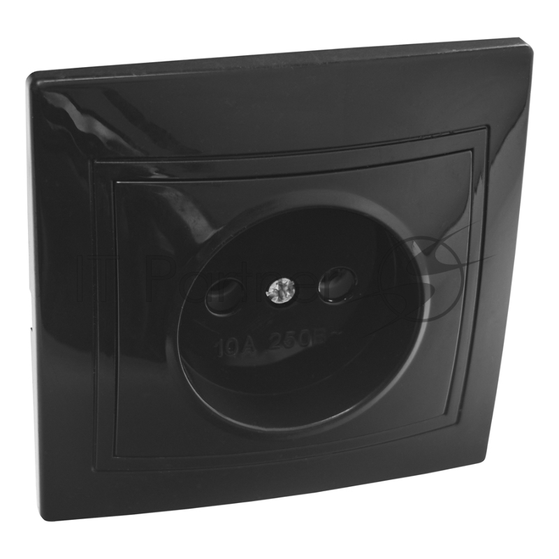 Розетка 2П скрытой установки 16А 250В IP20, черная (керамика) "Дельта" General
