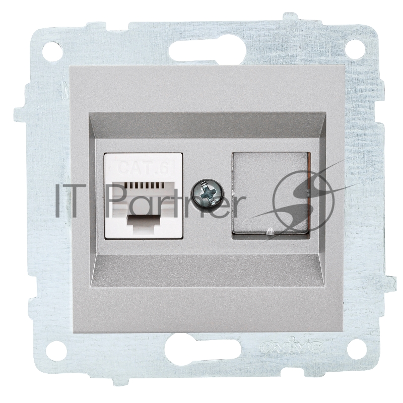 Ovivo Механизм роз. комп. 1-местн. (RJ45 CAT6), серебро, 600-000310-229