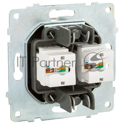 Ovivo Механизм роз. комп. 2-местн. (RJ45 CAT6), антрацит, 600-000313-230