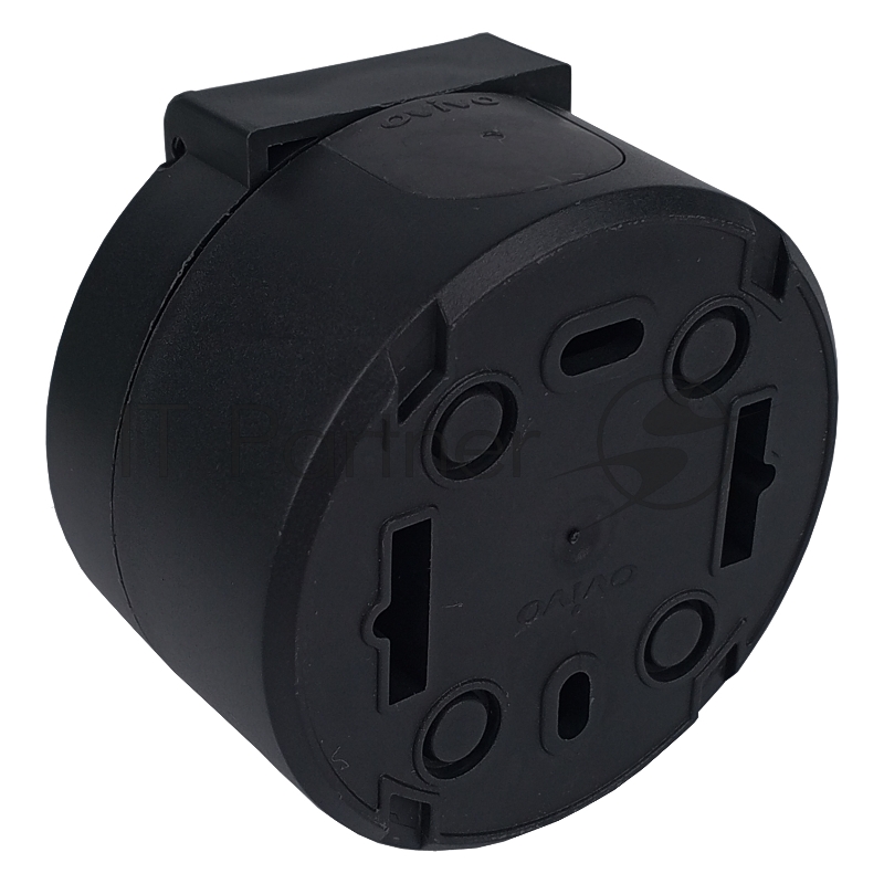 Ovivo Розетка с/з с крышкой, IP54, ОУ, ИксВан (xONE), черный, 406-250000-249