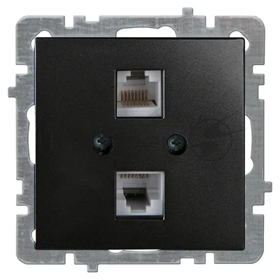 Nilson Механизм роз. 2-местн. компьютерная СУ, (RJ45 САТ6), ТУРАН-АЛЕГРА-ТОР, metallic, черный (24380446)