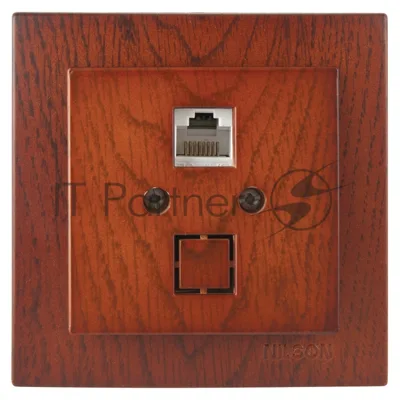Nilson Роз. компьютерная 1-местн. СУ, (RJ45 CAT5), ТУРАН ДЕРЕВО (TOURAN WOOD), черешня (24261044)