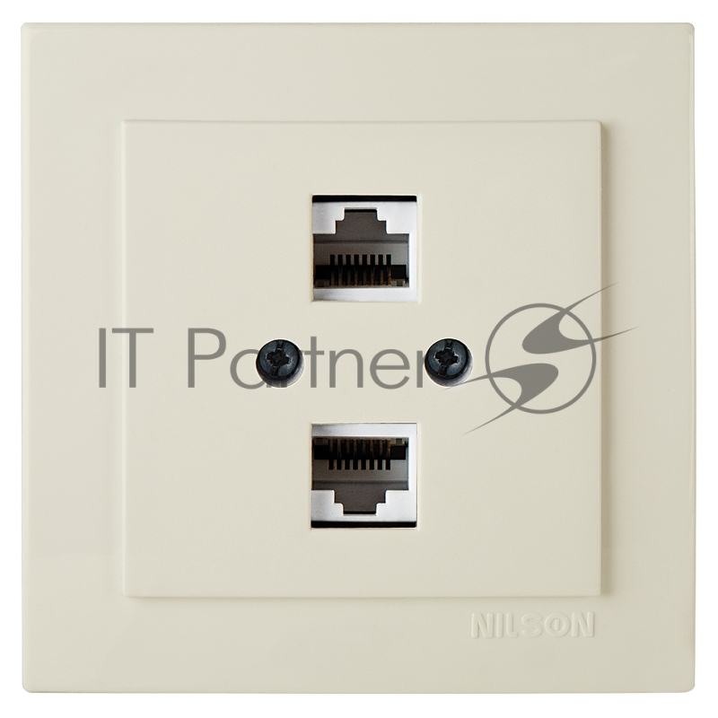 Nilson Роз. компьютерная 2-местн. СУ, (RJ45 CAT5), ТУРАН (TOURAN), кремовый (24121046)
