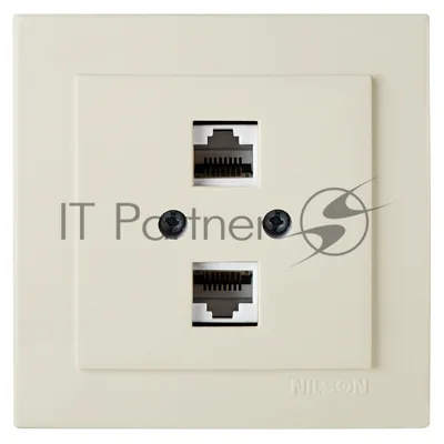Nilson Роз. компьютерная 2-местн. СУ, (RJ45 CAT5), ТУРАН (TOURAN), кремовый (24121046)