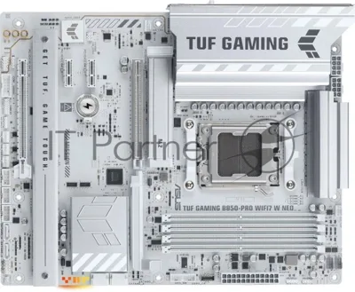 Материнская плата ASUS TUF GAMING B850-PRO WIFI7 W NEO, AM5, AMD B850, 4xDDR5, 4xSATA, 1xPCIe 5.0 x16, 2xPCIe 4.0 x1, 1xPCIe 4.0 x16, 1xHDMI, 1xDisplayPort, 1x 2.5Gb LAN, 2xUSB 10Gbps Type-A, 2xUSB 10Gbps Type-C, 4xUSB 5Gbps Type-A, 2xUSB 2.0 Type-A, 3x3.5 мм, 7.1, ATX