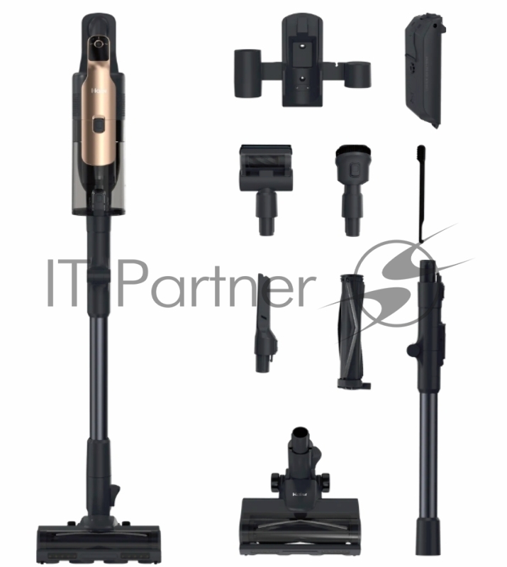 Пылесос вертикальный Haier C6 Flexi антрацит/золотистый, питание от аккумулятора, 250 Вт, уборка сухая, пылесборник 0.7 л
