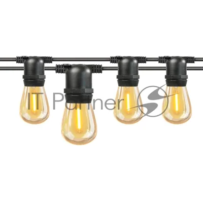 Гирлянда Белт Лайт Gen-Beltlight-10M-40E27-IP65 Black (Шаг 25См/16а/2*1,5mm +3m шнур)