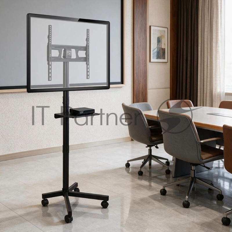 Стойка для телевизора Kromax OMEGA-18 черный 16"-65" макс.40кг напольный мобильный