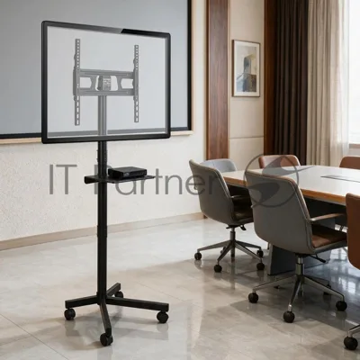 Стойка для телевизора Kromax OMEGA-18 черный 16"-65" макс.40кг напольный мобильный
