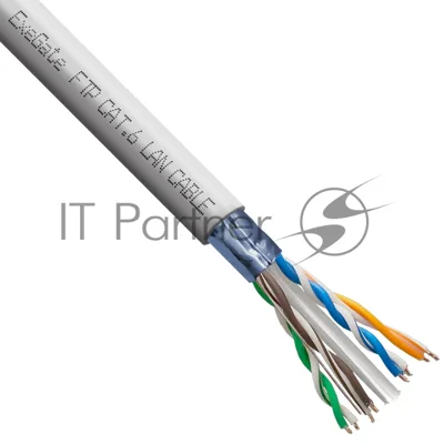 Кабель ExeGate FUTP4-C6-CCA-S23-IN-PVC-GY-305 FTP 4 пары кат.6 CCA, 0.57мм (23AWG), экран, 305м, серый, PVC