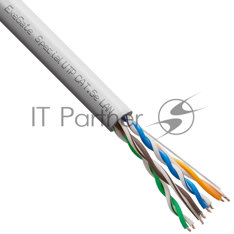 Кабель ExeGate Special UTP4-C5e-CCA-S24-IN-PVC-GY-305 UTP 4 пары кат.5e CCA, 0.48мм (24AWG), 305м, серый, PVC