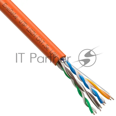 Кабель ExeGate UTP4-C5e-CU-S24-IN-LSZH-OR-305-FLUKE UTP 4 пары кат.5e медь, 0.52мм (24AWG), FLUKE® test pass, LSZH, 305м, оранжевый