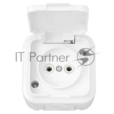 Розетка 1-местн. Bylectrica ОУ IP44 (серия Прочие изделия), белый (РА16-236)