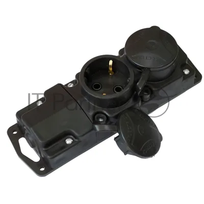 Розетка Bylectrica Роз. 2-местн. каучук с земл. 16А 250В IP44 (Р16-415)