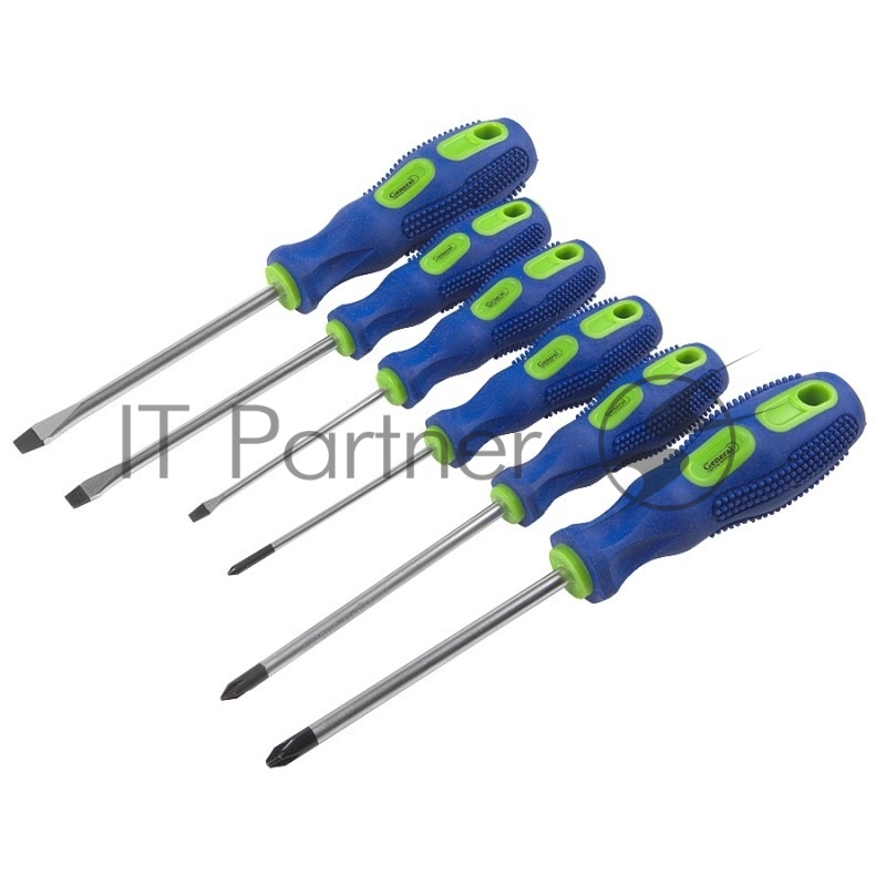 Набор отверток 6 шт. (3хSL, 3хPH), (карт. коробка), CR-V, G-Tec, General