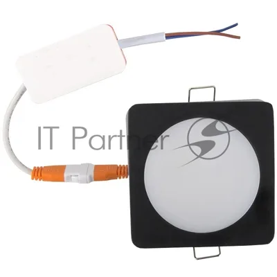 Св-к встраиваемый с подсветкой квадрат 7Вт 4500К 85мм черный IP40 General GLP-DECO-S2-7BT-IP40-4-BL