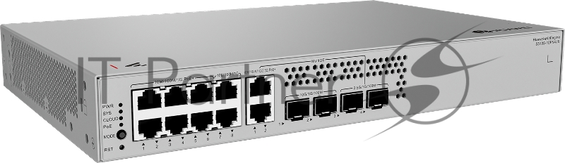 Коммутатор Huawei S310S-10PN4JX, 8×1 Гбит/с (6×PoE+) + 2×2,5 Гбит/с PoE+ + 2×2,5 Гбит/с SFP + 2×10 Гбит/с SFP+, управляемый