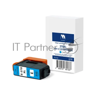 Струйный картридж NVPrint 378XL (NV-C13T37924020) Cyan для Epson EP XP-8500/XP-8505/XP-8600/XP‑8605/XP-8700/XP-15000 (13.2 мл) совместимый
