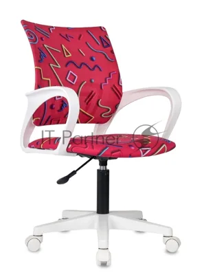 Кресло Domfy DK X-ROOM WH малиновый Sticks 05 крестов. пластик пластик белый