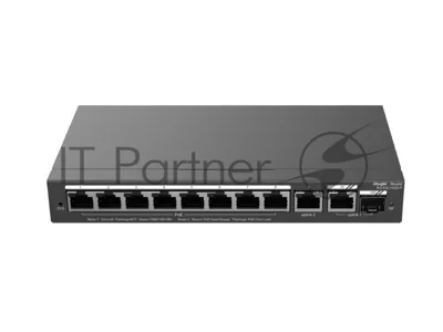 Коммутатор Ruijie Reyee RG-ES210GS-P, 8×1 Гбит/с PoE + 2×1 Гбит/с SFP, управляемый