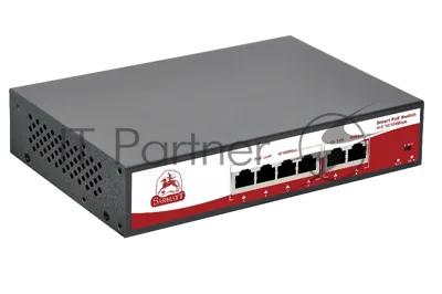 Коммутатор SarmaTT SR-PS0420FBL, 4×100 Мбит/с PoE+ + 2×100 Мбит/с Uplink, неуправляемый